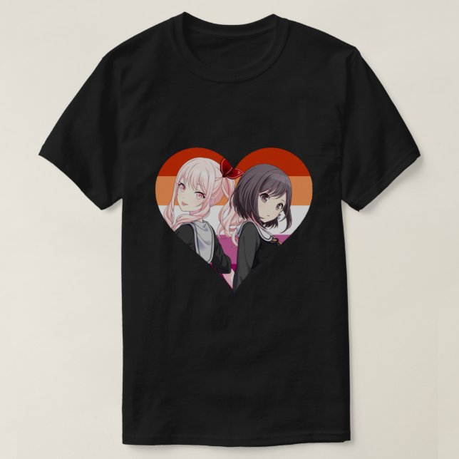 Mizuki Ena Lesbisk Heart Sticker T Shirt (Design framsida)