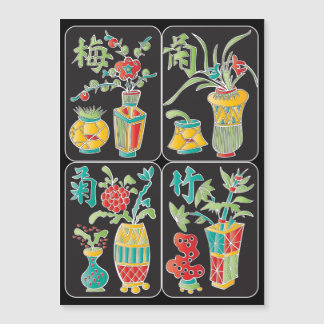 MJ Blommor/Säsonger Platt Magnet