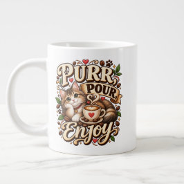 Mja Mjölk Njut Kattälskare Kaffe Jumbo Mugg