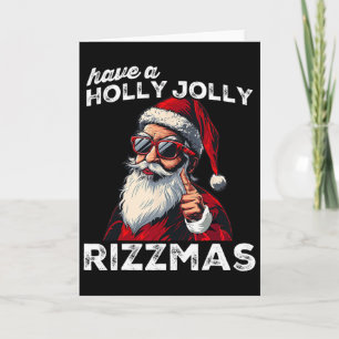 Mjaande tomte Mjauligt tomte Meme Rizz Rizzmas Jul Kort