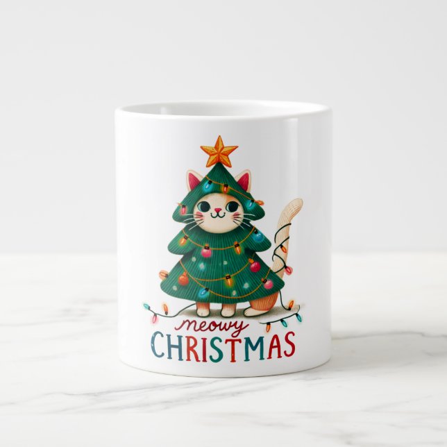 Mjao rolig jul katt  jumbo mugg (Framsidan)