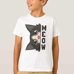 Mjao Rolig Smokingkatt Katt tittar på Pun T Shirt