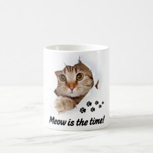 Mjau är tiden – Söt katt Kaffemugg