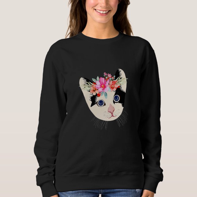 Mjau  Blomkronkatt T Shirt (Framsida)