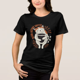 Mjau före kaffe t shirt