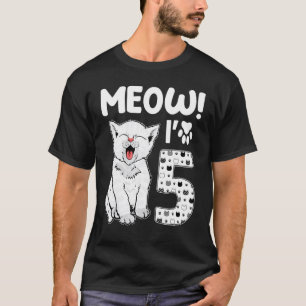 Mjau jag är 5 år gammal tjej 5-års födelsedag Katt T Shirt