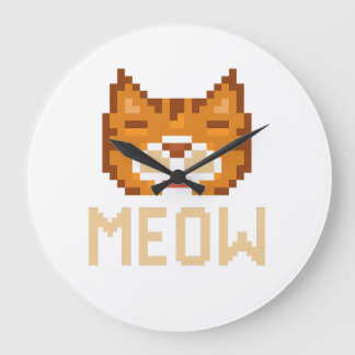 mjau katt stor klocka