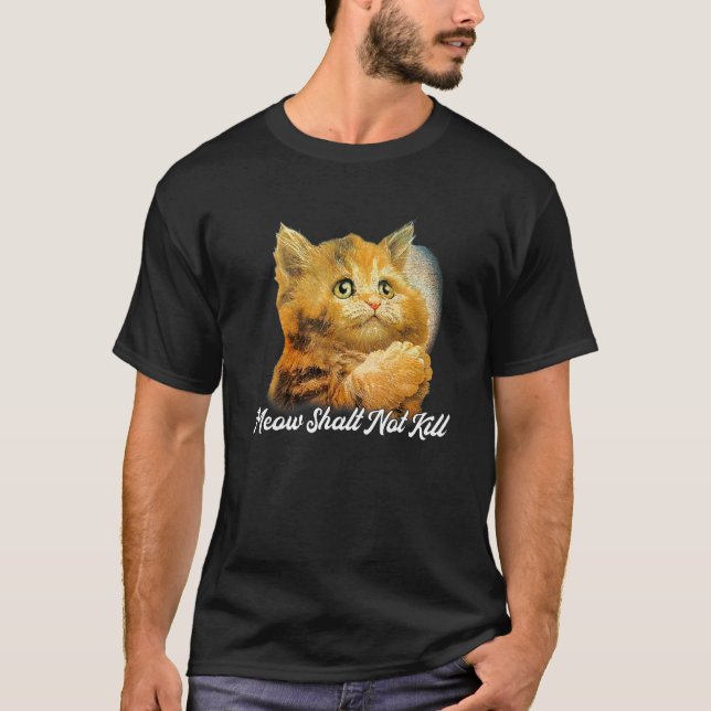 Mjau Må Du Inte Dräpa Söt   Katt T Shirt (Framsida)