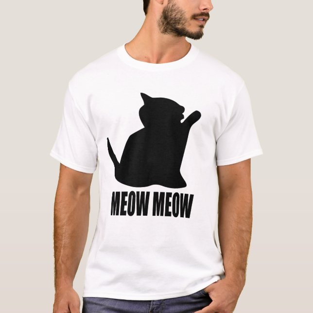 Mjau Mjau T-shirt för män (Framsida)