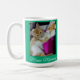 Mjau Morgon , foto, text, utbytbar Kaffemugg