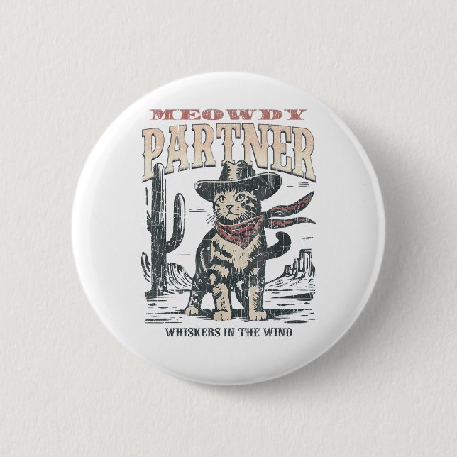 Mjau Partner Cowboy Katt  Knapp (Framsida)