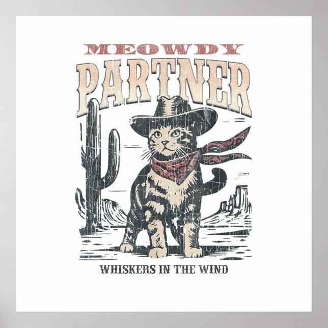 Mjau Partner Cowboy Katt  Poster (Framsidan)