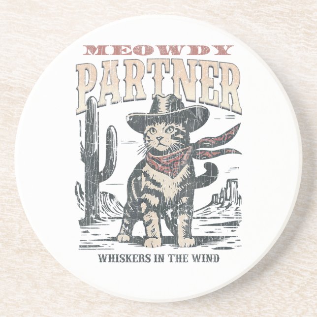 Mjau Partner Cowboy Katt  Underlägg (Framsidan)