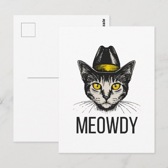 Mjau rolig katt vykort (Fram/baksida)