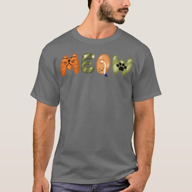 Mjau rolig t shirt (Framsida)