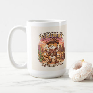 Mjau sheriff Whiskers Söt Cowboy Katt Kaffemugg