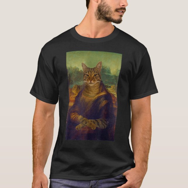 Mjauande Lisa  Ca  Katt  Katt T Shirt (Framsida)