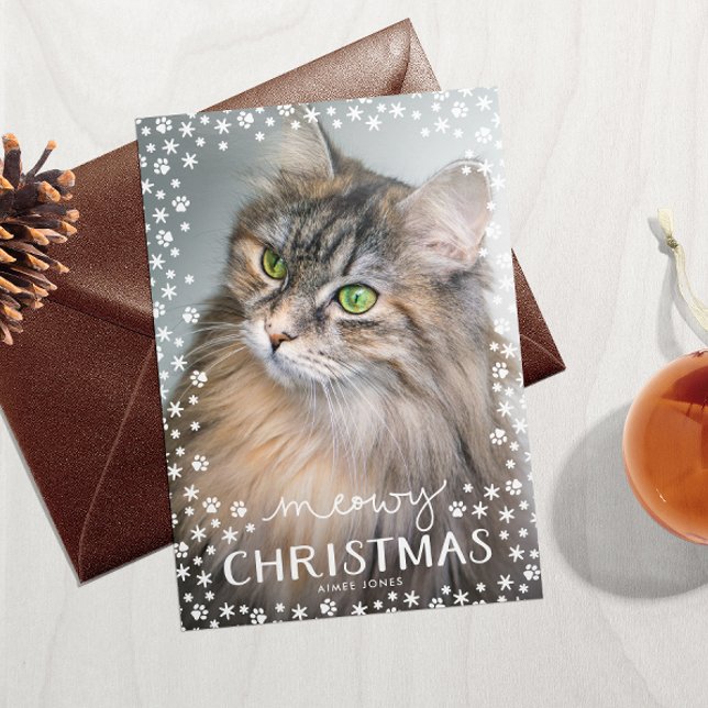 Mjauig jul kattälskare semester fotokort julkort (Skapare uppladdad)