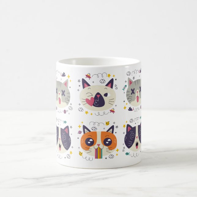 'Mjauta mer, fnysa mindre' Kattmugg – Perfekt pres Kaffemugg (Center)