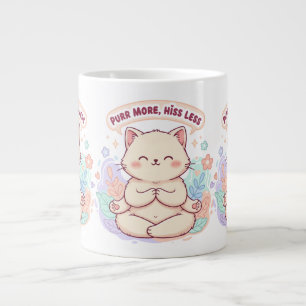 Mjauta mer, fnyser mindre Söt kattmugg Kawaii Ka Jumbo Mugg