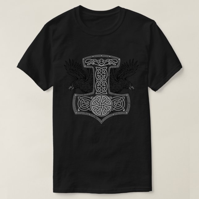Mjlnir Odin Valhalla T Shirt (Design framsida)