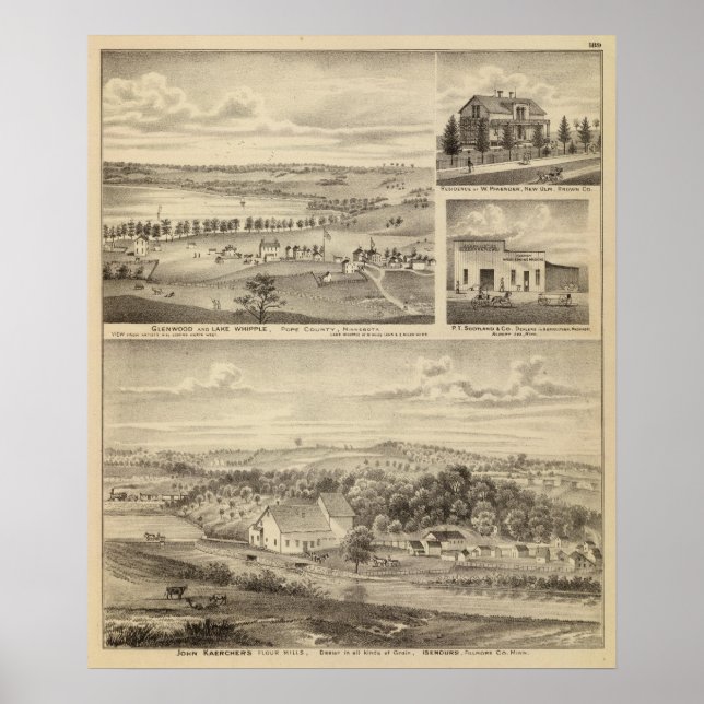 Mjöl Mills, Isenours Glenwood, Minnesota Poster (Framsidan)