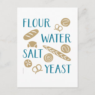 Mjöl Vatten Salt Yast Baking Vykort