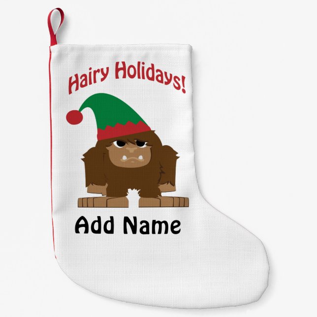 Mjöla Helgdagar! Jul Sasquatch Liten Julstrumpa (Framsidan)