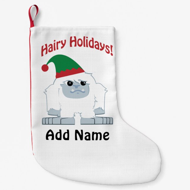 Mjöla Helgdagar! Jul Yeti Liten Julstrumpa (Framsidan)