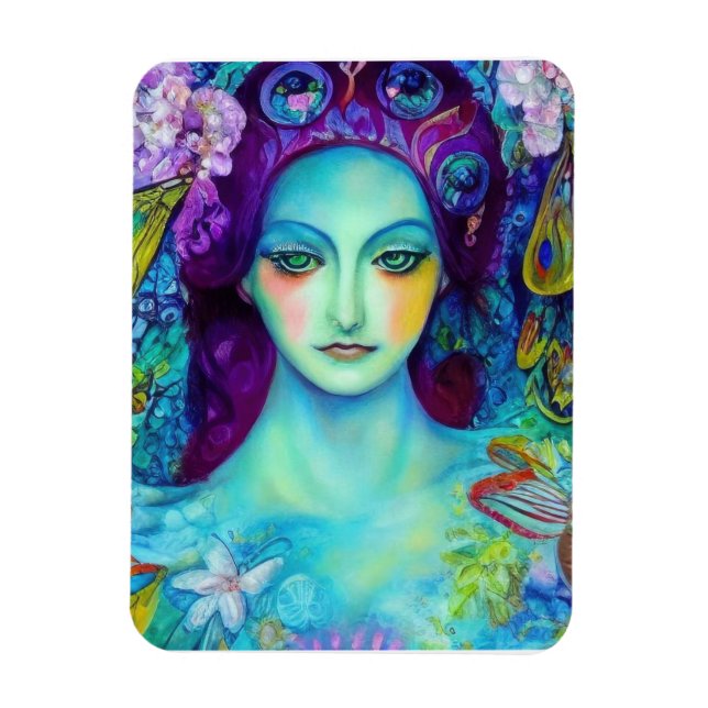 Mjöldrottning med fjärilar magnet (Vertikal)