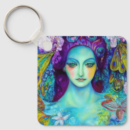 Mjöldrottning med fjärilar nyckelring