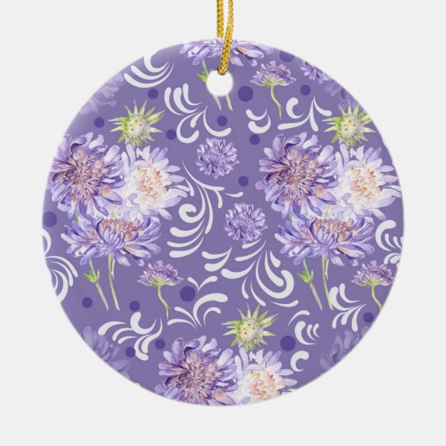 mjöliga blommor julgransprydnad keramik (Framsidan)