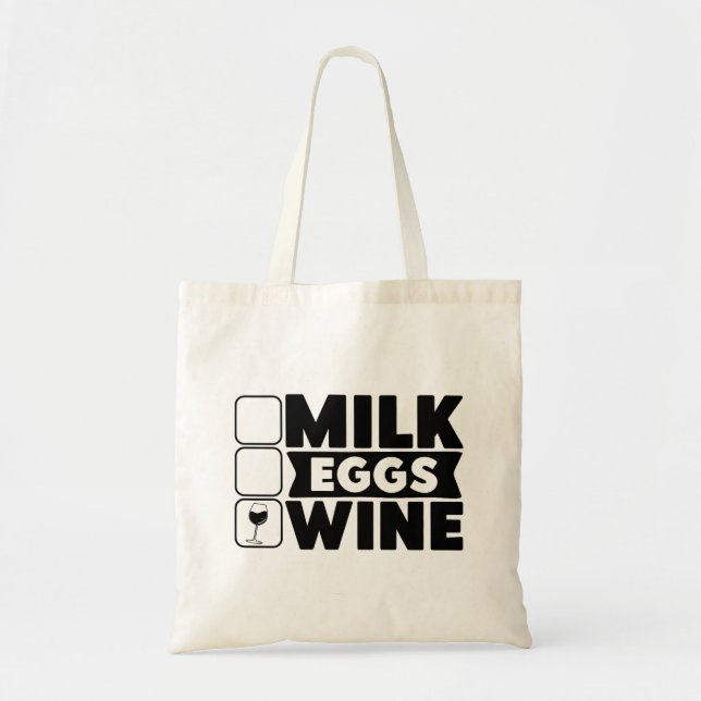 Mjölk, ägg, Vin Tote Bag Tygkasse (Framsidan)