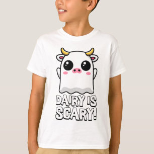 Mjölk är skum! Cute Lactose Ghost Cow Pun T Shirt