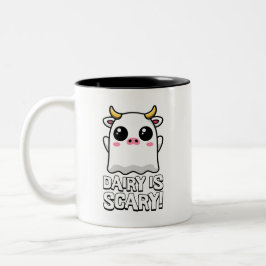 Mjölk är skum! Cute Lactose Ghost Cow Pun Två-Tonad Mugg
