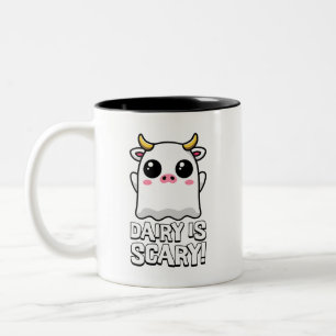 Mjölk är skum! Cute Lactose Ghost Cow Pun Två-Tonad Mugg