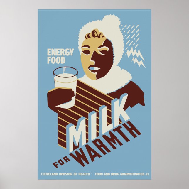 Mjölk av hög kvalitet för WarmEnergy Food WPA Poster (Framsidan)