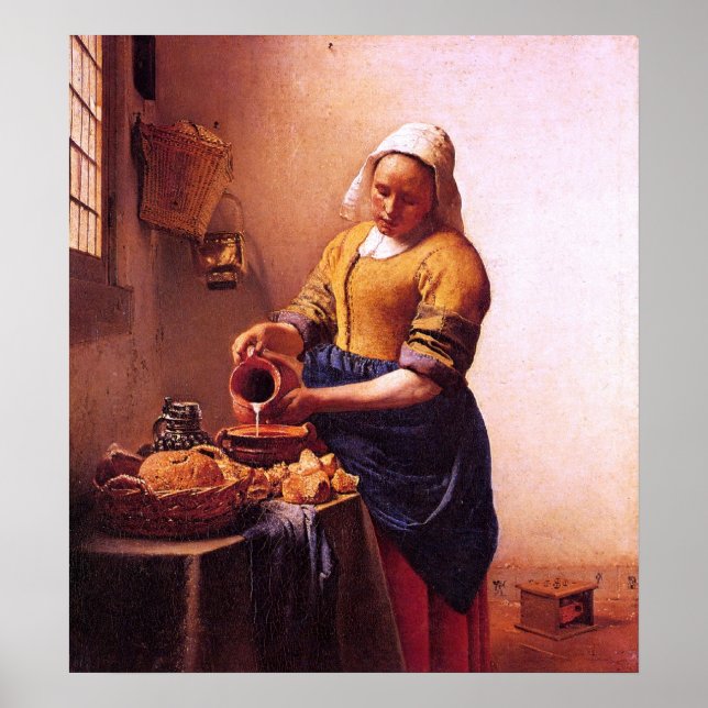 Mjölk av Johannes Vermeer Poster (Framsidan)