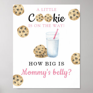 Mjölk baby shower - Hur stor är mammans mage Poster