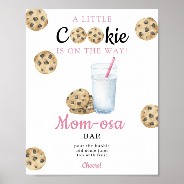 Mjölk baby shower Momosa bar Poster (Framsidan)