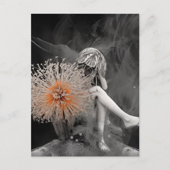 Mjölk bakom blommorna vykort (Framsida)