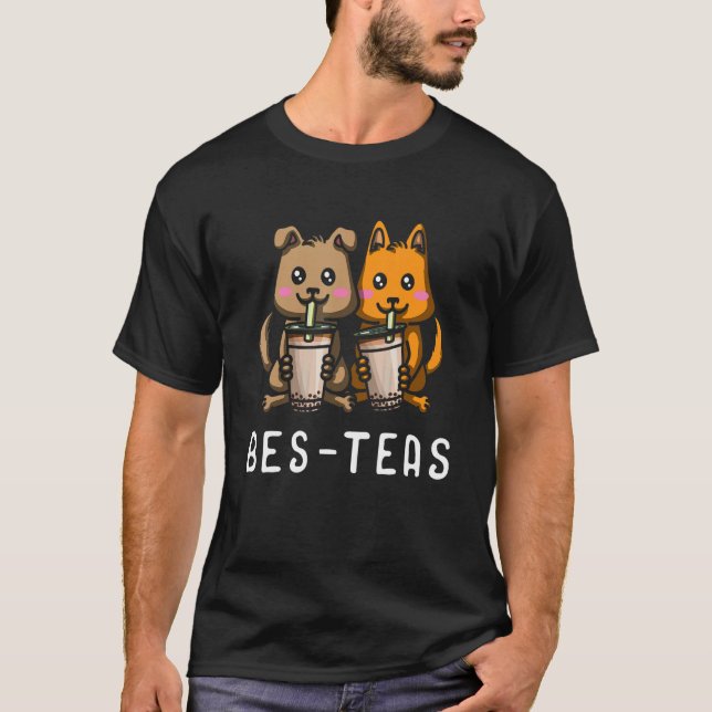 Mjölk-baserade tea Drinks Fanatic Hund Bubble Tea  T Shirt (Framsida)