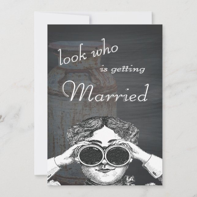 Mjölk Cans Vintage Metall Rustic Antique Monogram Inbjudningar (Framsida)