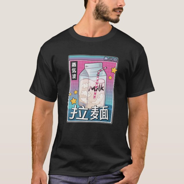 Mjölk Carton Digital Japan Stil 80S Otaku Anime Va T Shirt (Framsida)