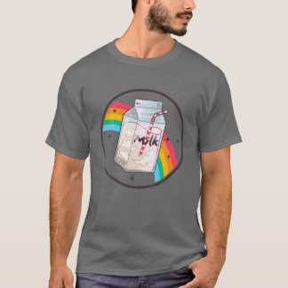 Mjölk Carton Rainbow Japan Stil Otaku 80S Vaporwav T Shirt