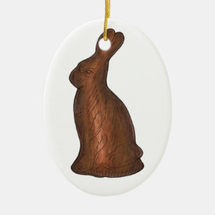 Mjölk Chocolate Bunny Rabbit Påsk Basket Candy Julgransprydnad Keramik