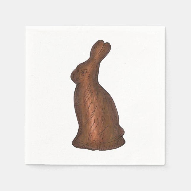 Mjölk Chocolate Rabbit Påskhare Candy Pappersservett (Framsidan)