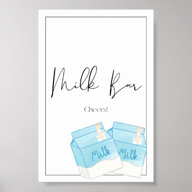 Mjölk & Cookie Birthday Pub-tecken Poster (Framsidan)