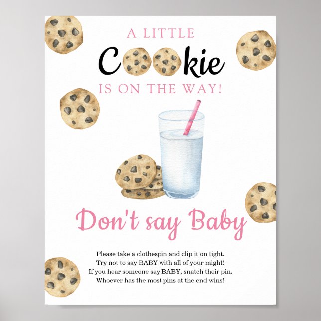 Mjölk & cookies Babydusch Säg inte baby Poster (Framsidan)