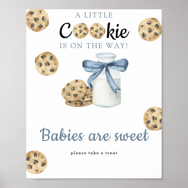 Mjölk & cookies babydusch Spädbarn är söt Poster (Framsidan)